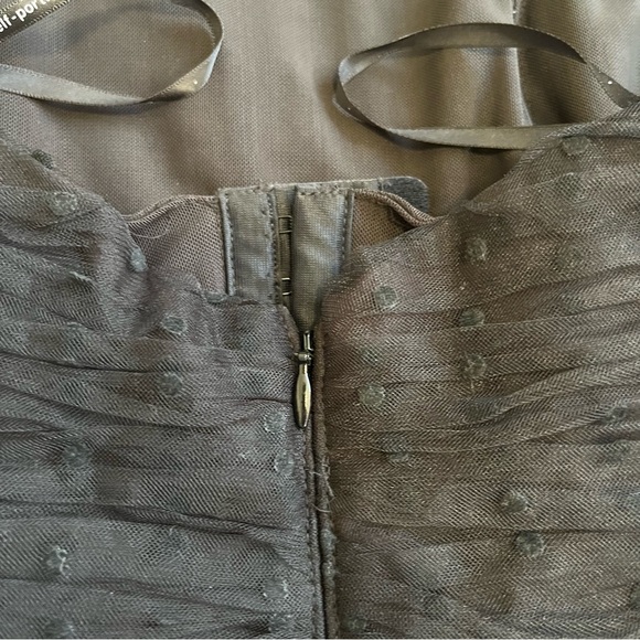 Self Portrait Strapless Black Polka Dot Tulle Midi Cocktail Dress Size 6 - Picture 10 of 10